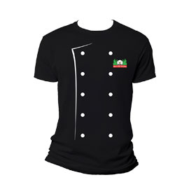 Póló környakas chef mintával fekete 